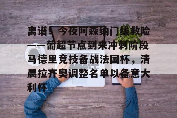 包含离谱！今夜阿森纳门线救险——葡超节点到来冲刺阶段马德里竞技备战法国杯，清晨拉齐奥调整名单以备意大利杯的词条